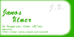 janos ulmer business card